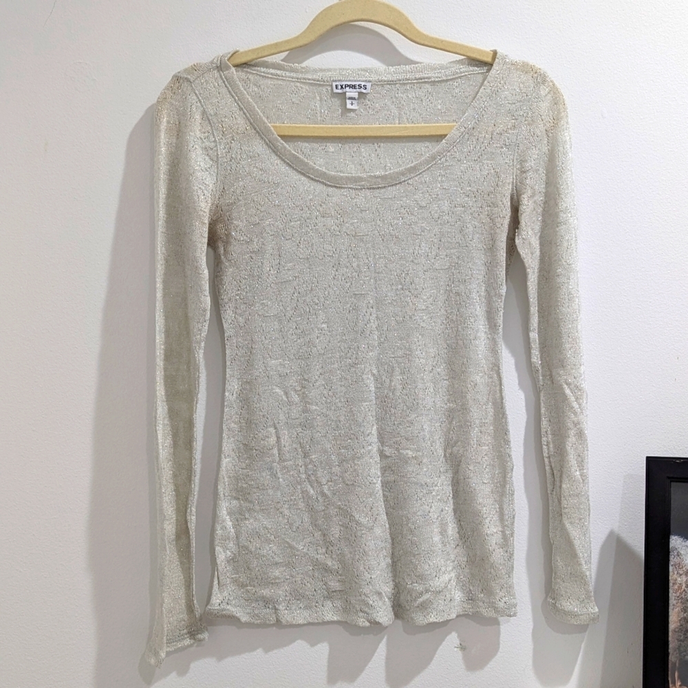 Express semi-transparent sweater silver